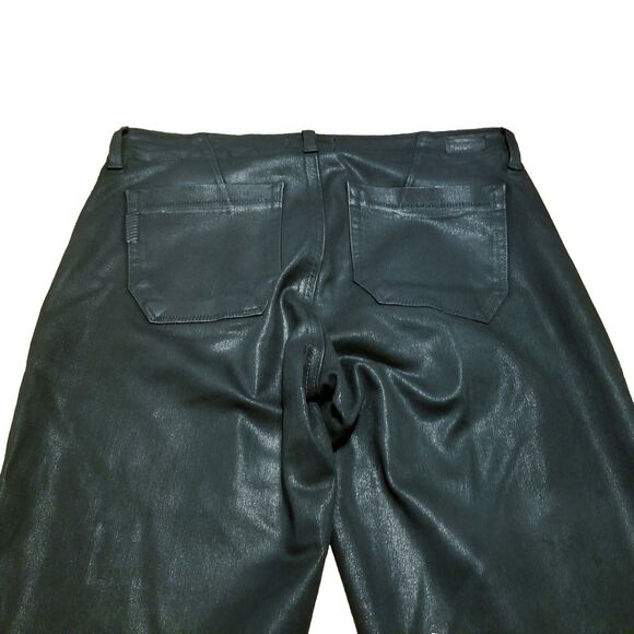 Paige Mayslie Jogger Women's Size 29 Black Luxe Coated Pant Elastic Zip  (31x26) - Picture 4 of 6